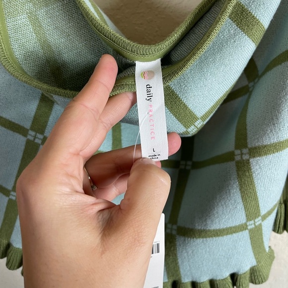 Anthropologie Daily Practice Rosie Windowpane Tube Top Size Large NWT - Picture 2 of 8